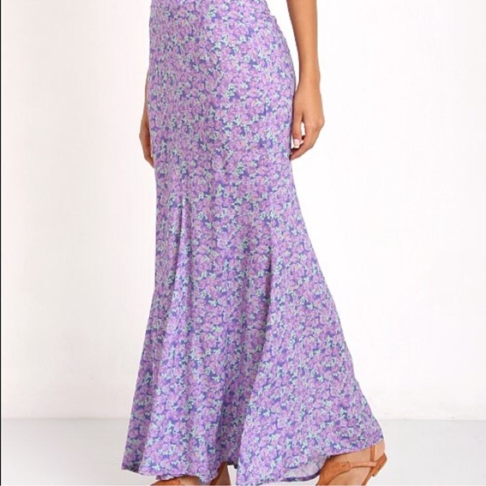 Spell Small wildflower Floral Purple Maxi Skirt - Picture 2 of 5